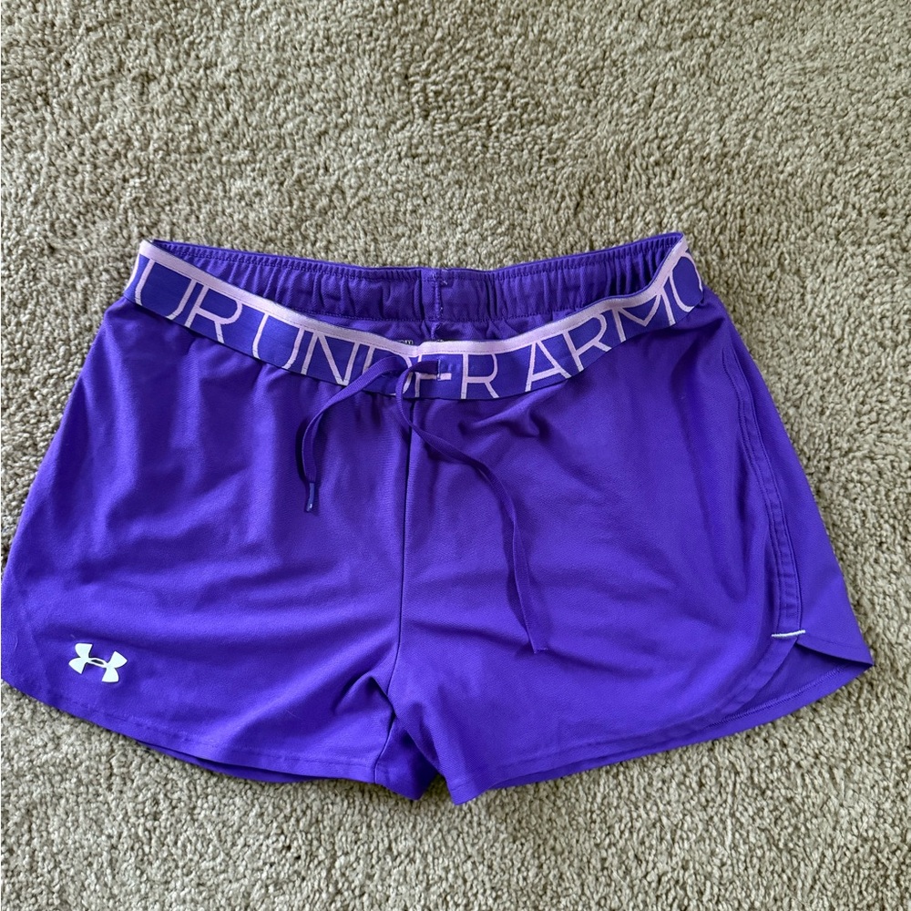 Under Armour Purple Women's Performance Shorts with Branded Waistband
